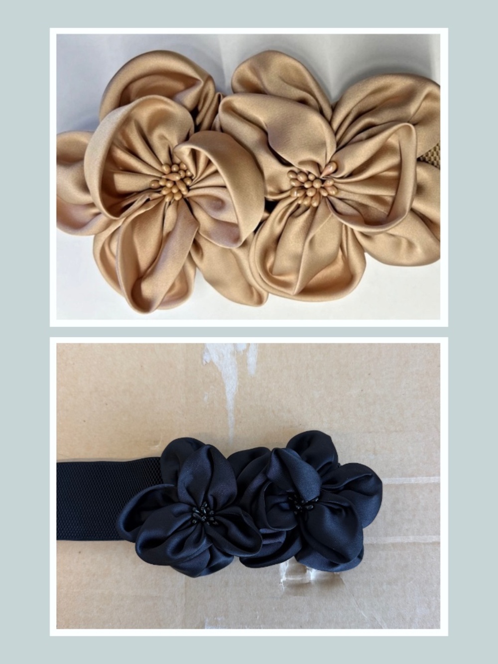 2 Faux Satin Belts